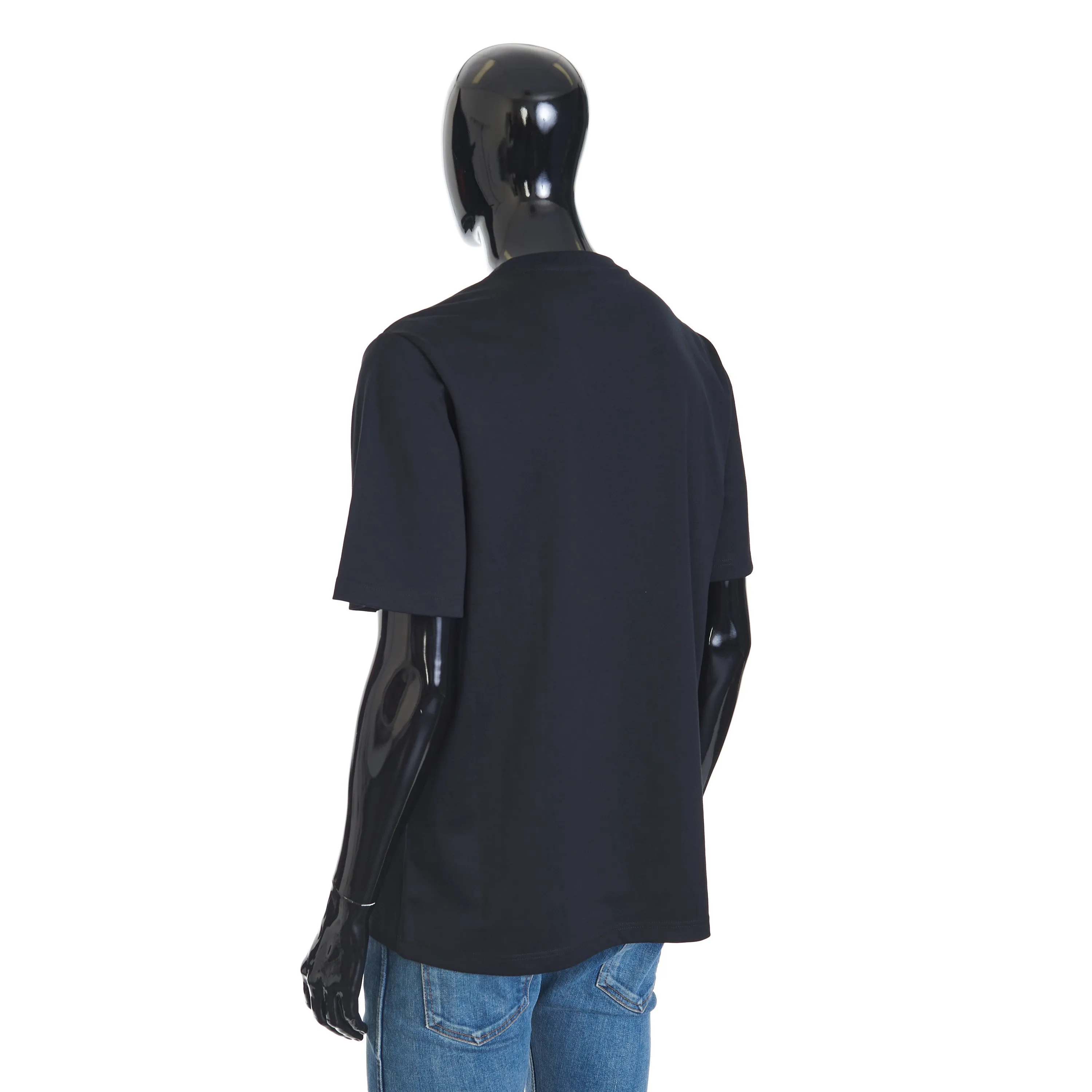 Embroidered Scritto T-shirt In Black Cotton