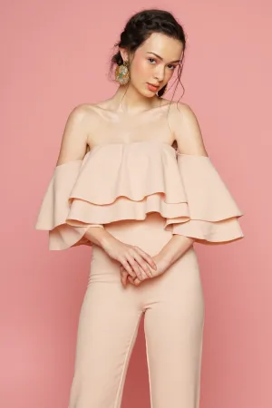 EMILIA  Layered Off Shoulder Top (Nude)