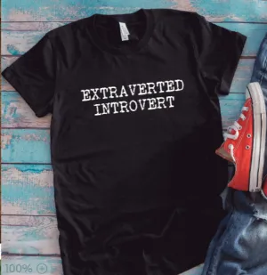 Extraverted Introvert, Unisex Black Short Sleeve T-shirt