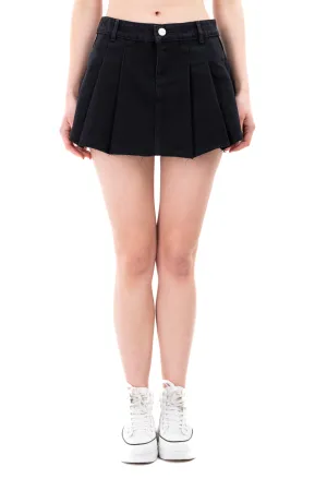 Falda mini denim tableada