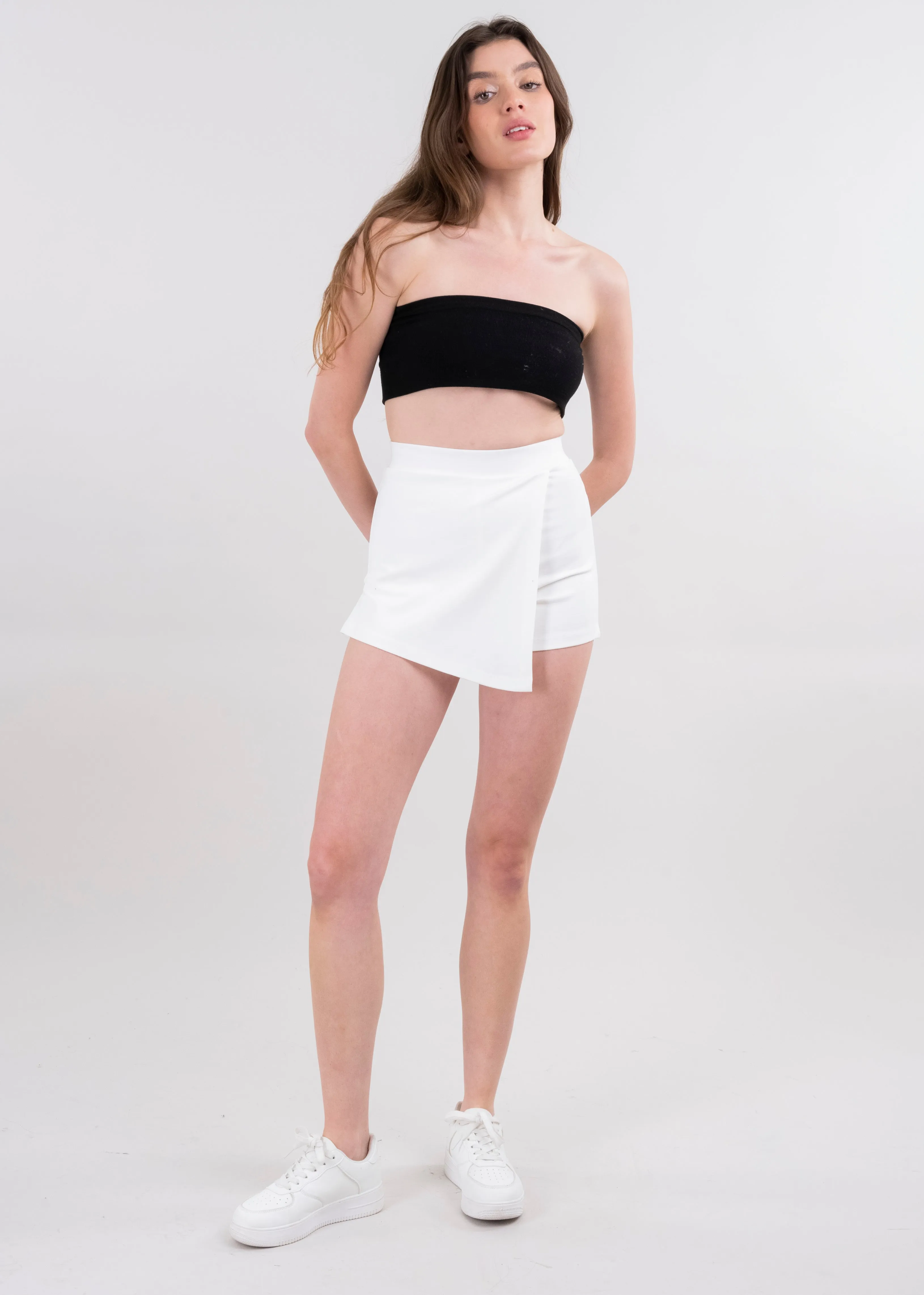 Falda Short Liso Asimétrico