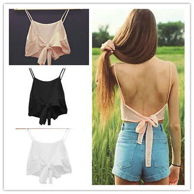 Fashion Women Sleeveless Camisole Shirt Casual Blouse Crop Tops Bra