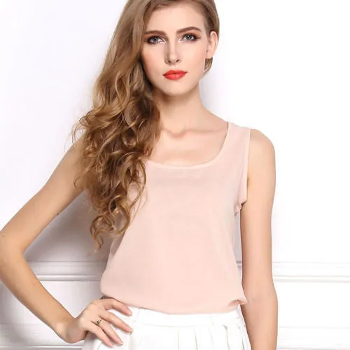 Fashion Women's Slim Casual Chiffon Vest Tops Tank Sleeveless Shirt Blouse