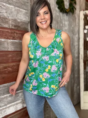 Floral Print Sleeveless Top