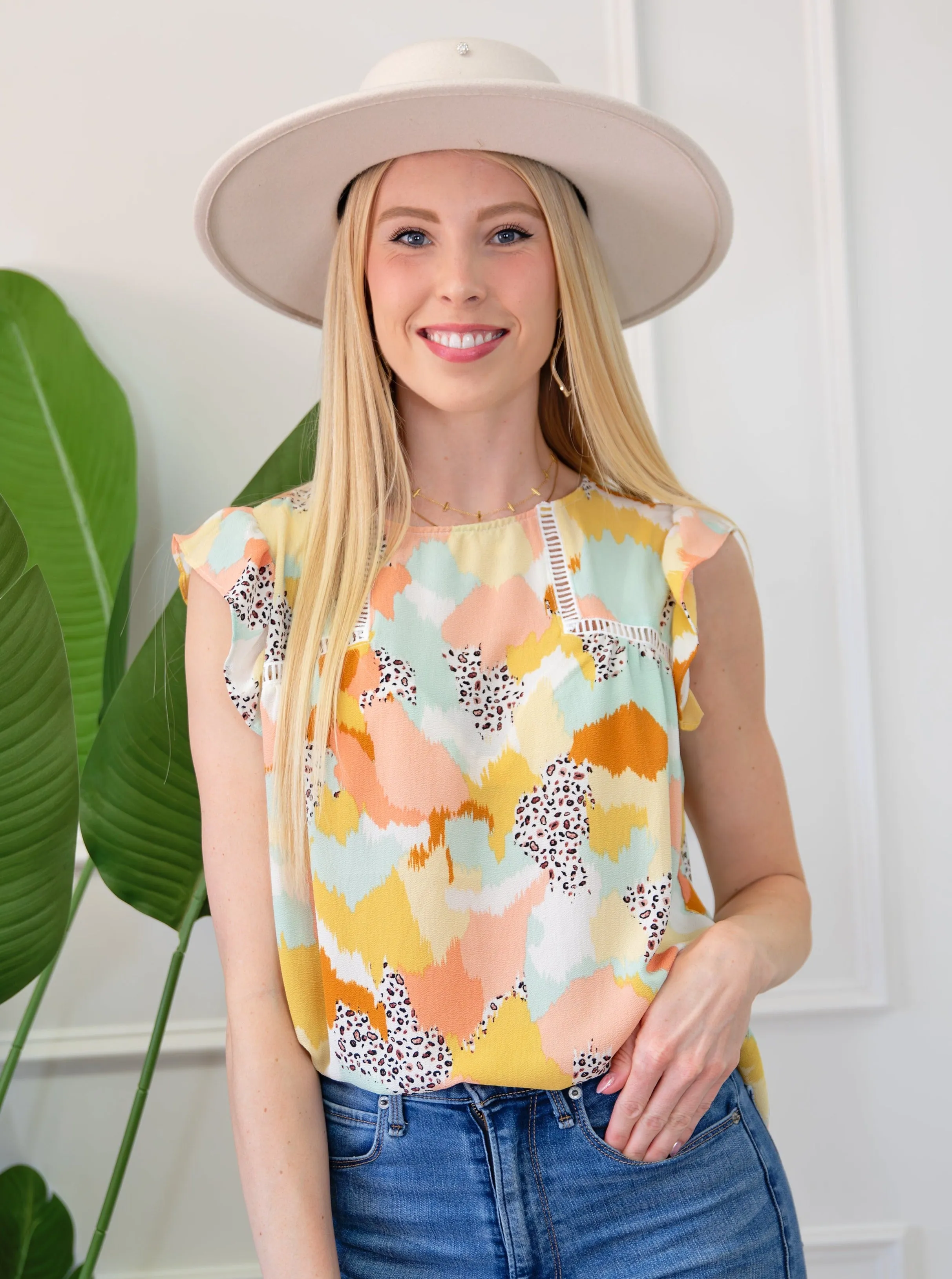 For The Season Tank Ruffled Sleeve