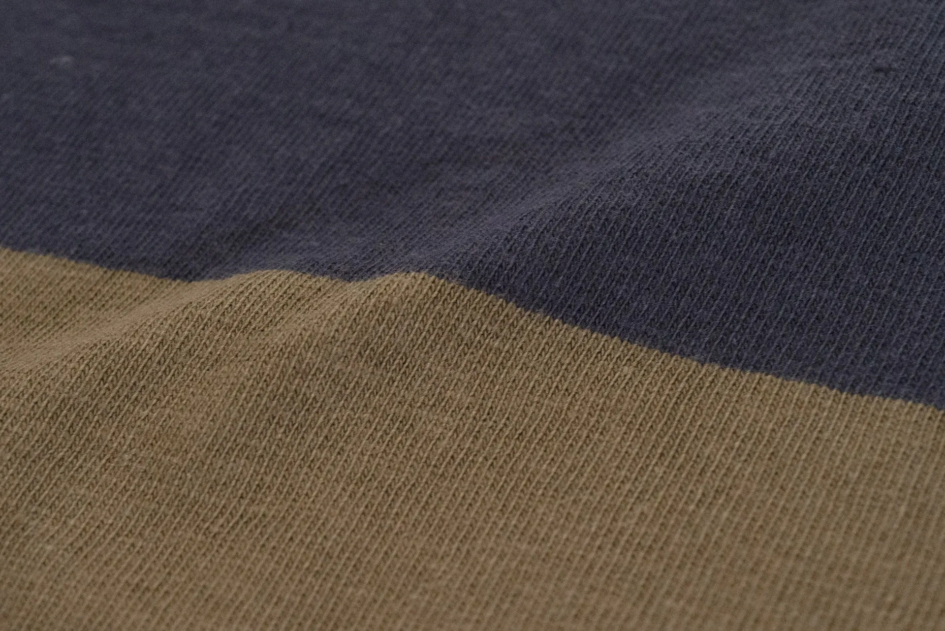 Freewheelers 6.5oz "Horizontal Striped" L/S Border Tee (Old Navy X Gray Khaki)