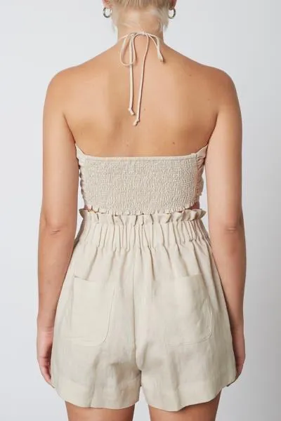 Gathered Linen Top