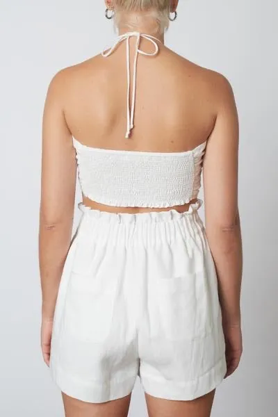 Gathered Linen Top