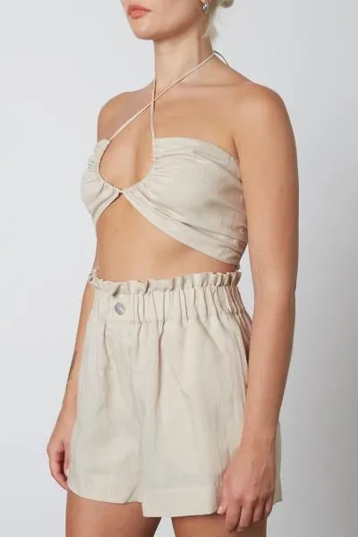 Gathered Linen Top