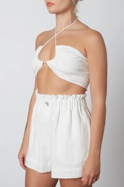 Gathered Linen Top