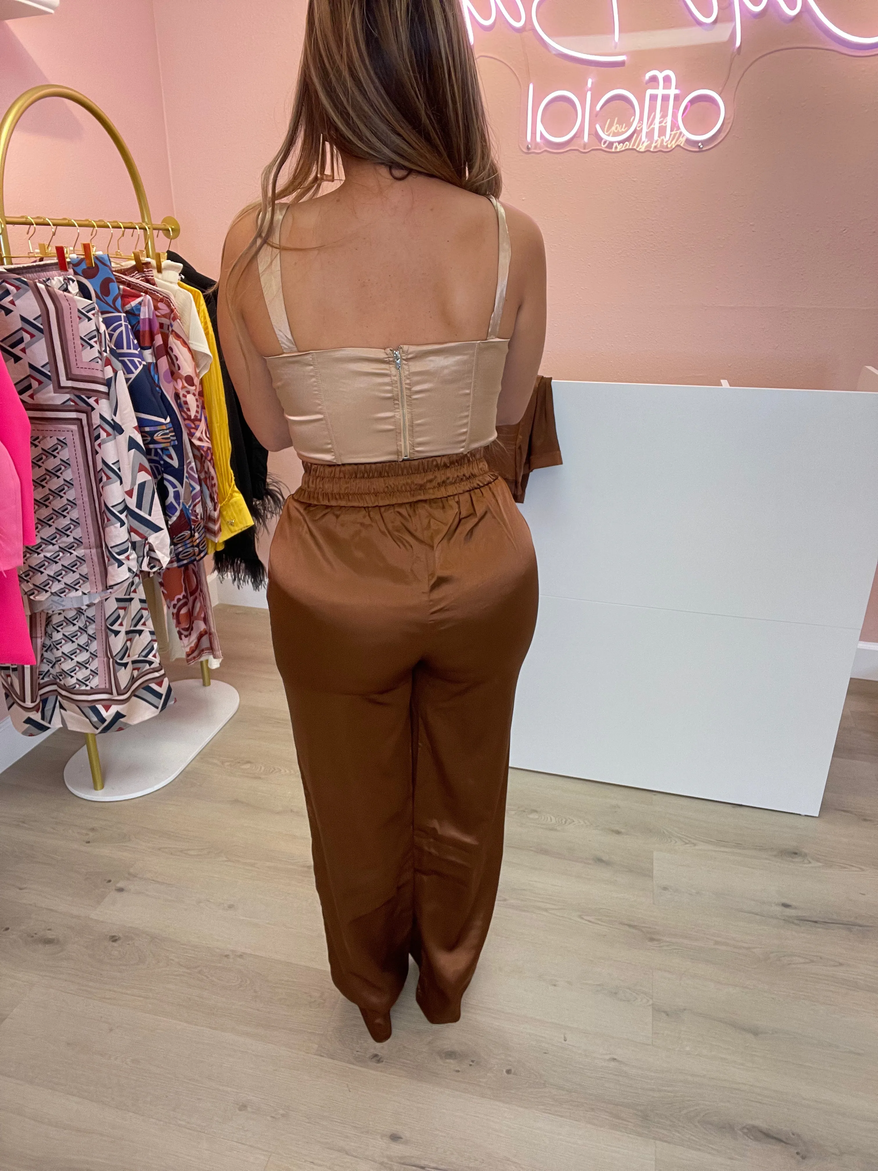 Georgina Silk Top (Taupe)