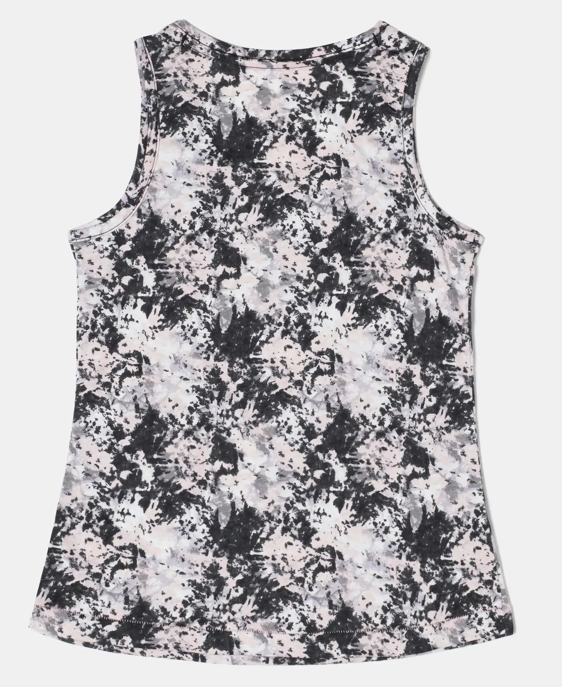 Girl's Super Combed Cotton Printed Tank Top - Black Printed