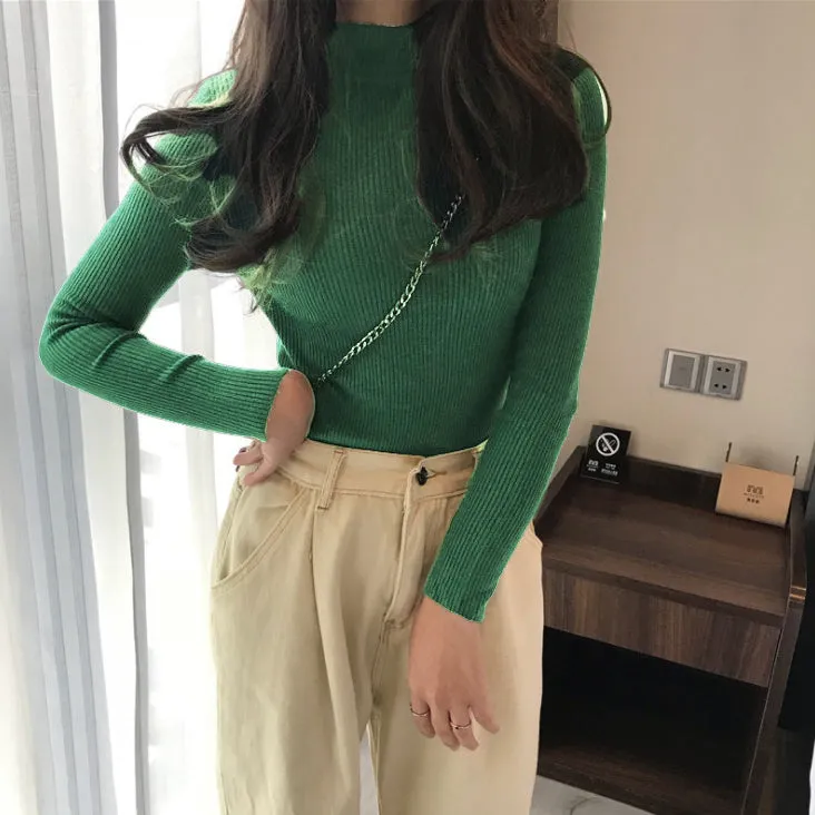 Green High Neck Top
