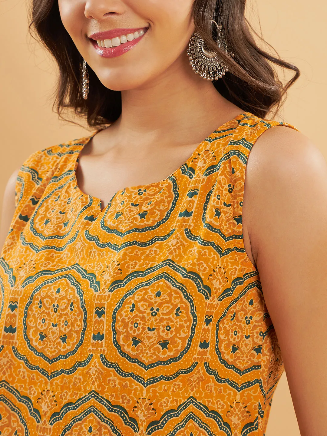 Haldi Yellow Mughal Kalamkari W/U Top