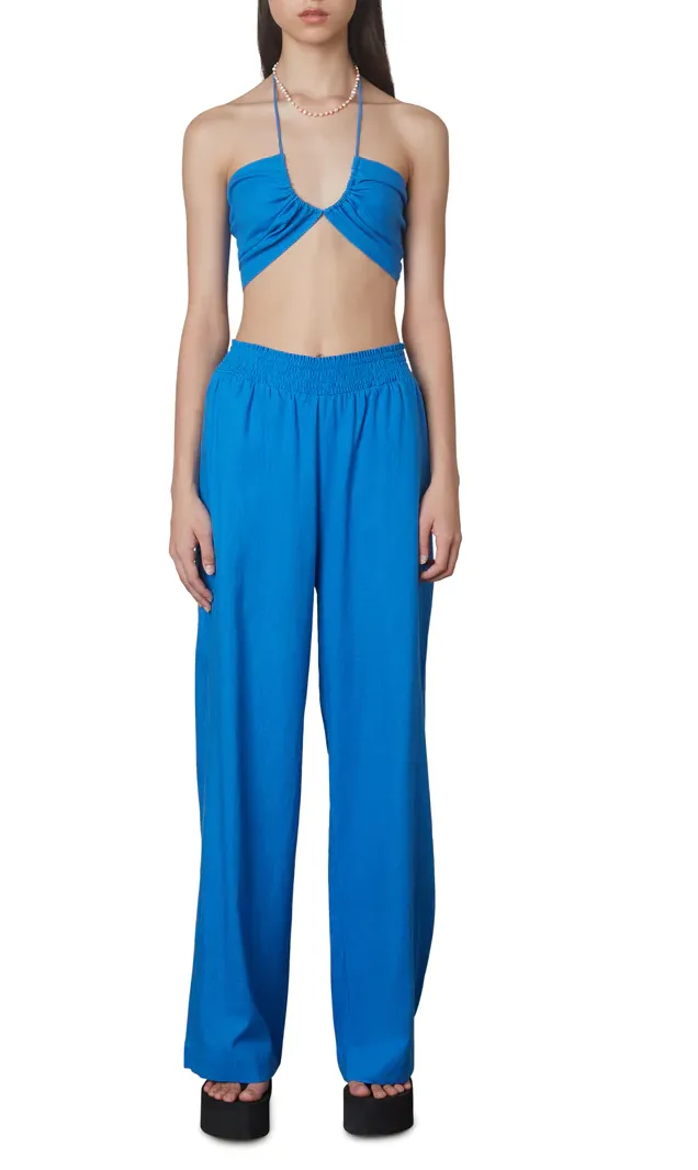 Halter Linen Crop Top