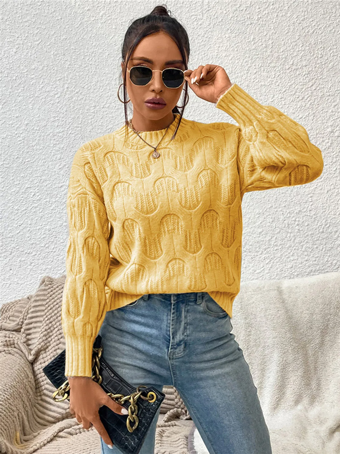 Hana Round Neck Long Sleeve Sweater