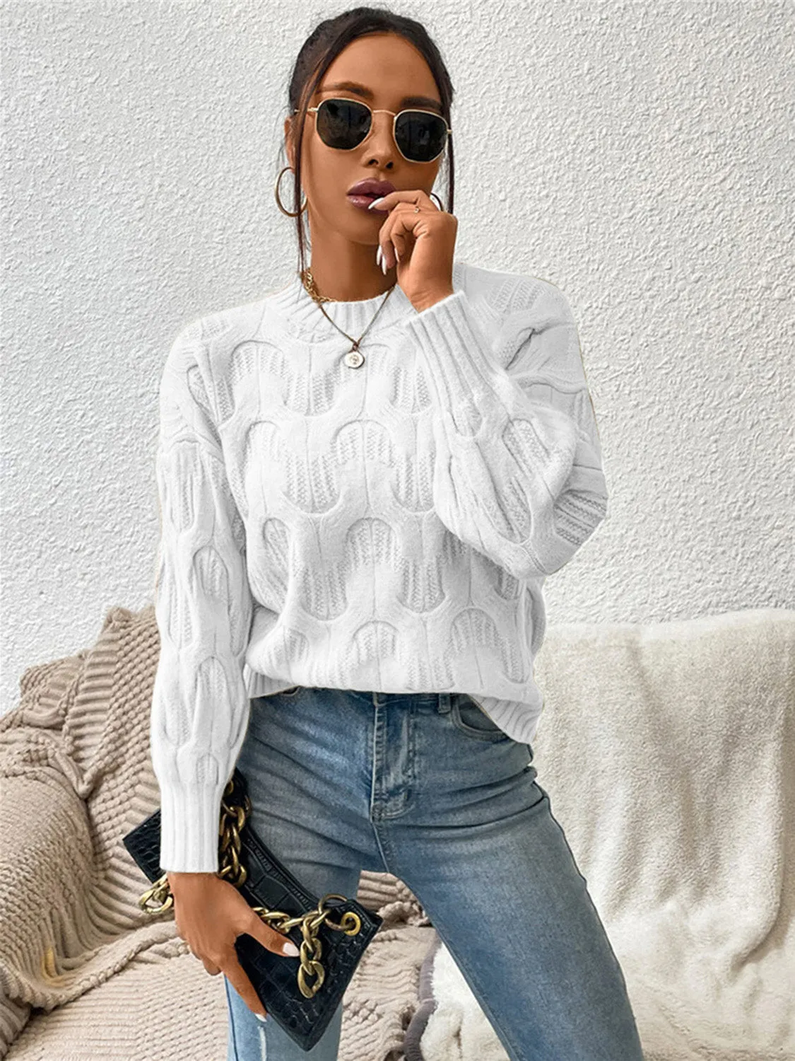 Hana Round Neck Long Sleeve Sweater