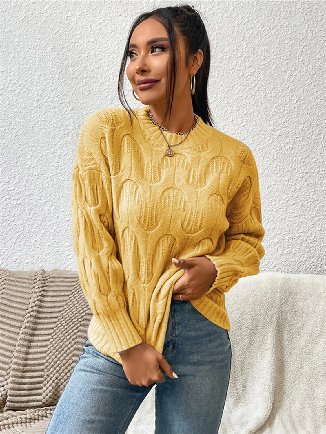 Hana Round Neck Long Sleeve Sweater