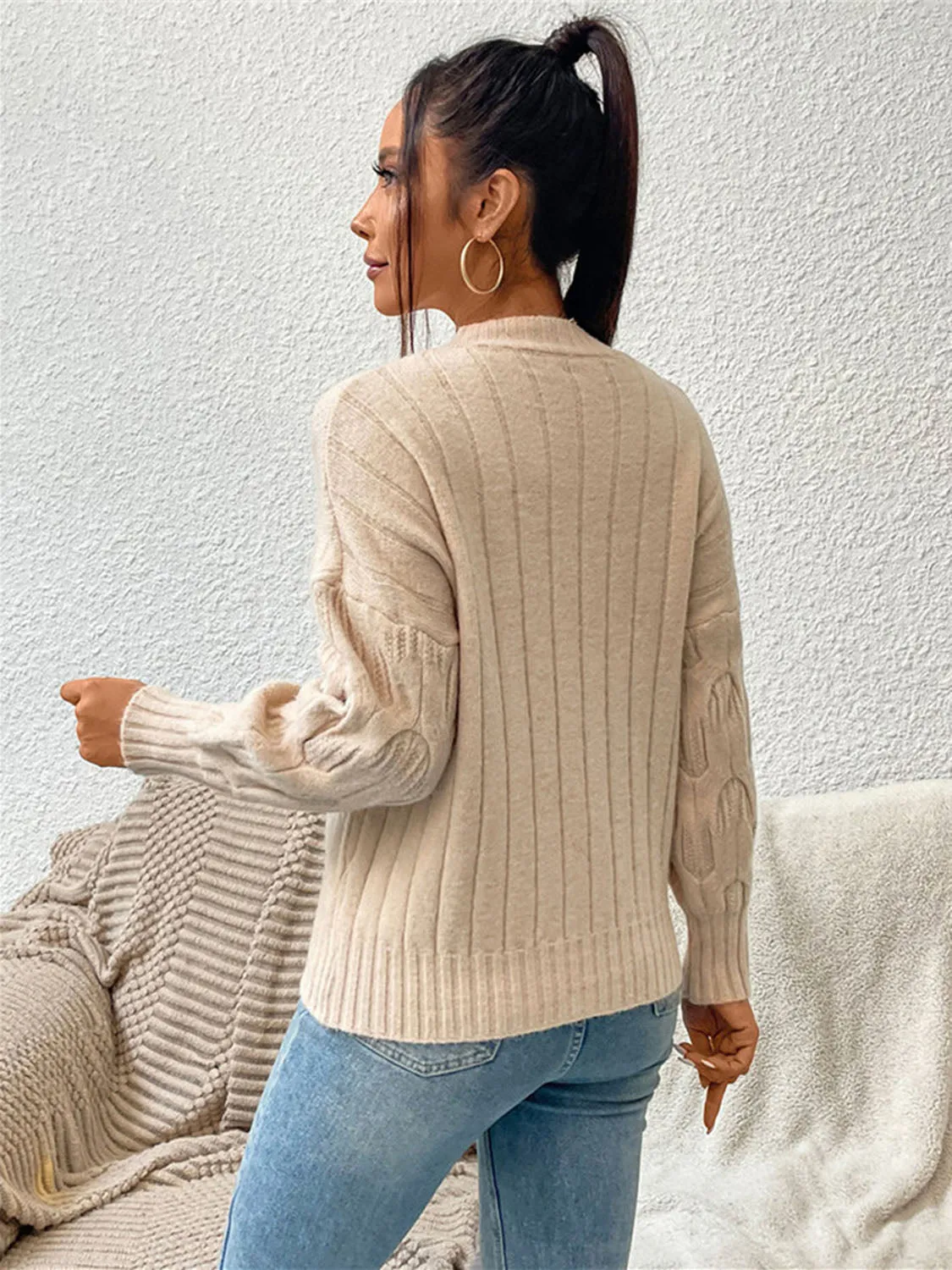 Hana Round Neck Long Sleeve Sweater