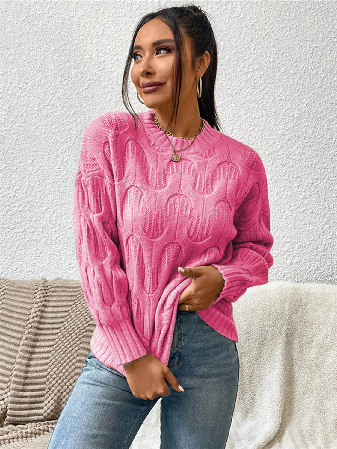 Hana Round Neck Long Sleeve Sweater