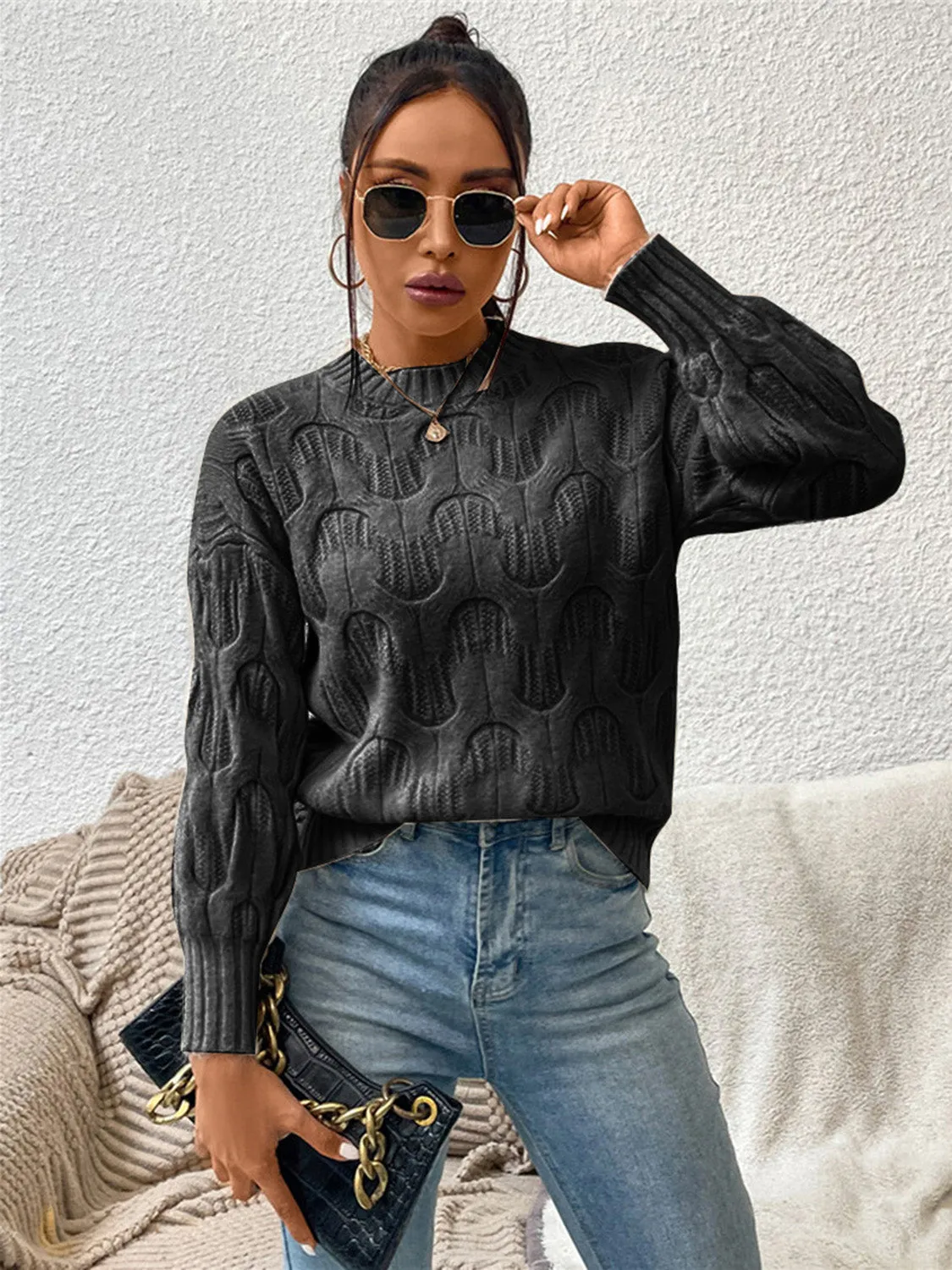 Hana Round Neck Long Sleeve Sweater
