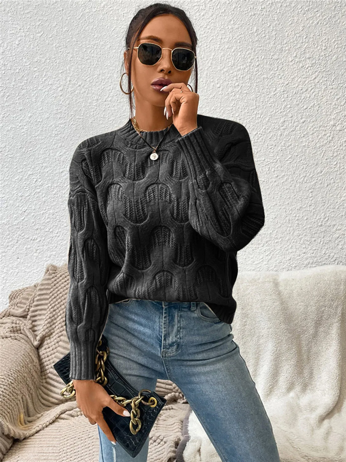 Hana Round Neck Long Sleeve Sweater