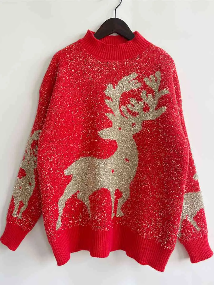 Hazel Blues® |  Christmas Element Round Neck Sweater