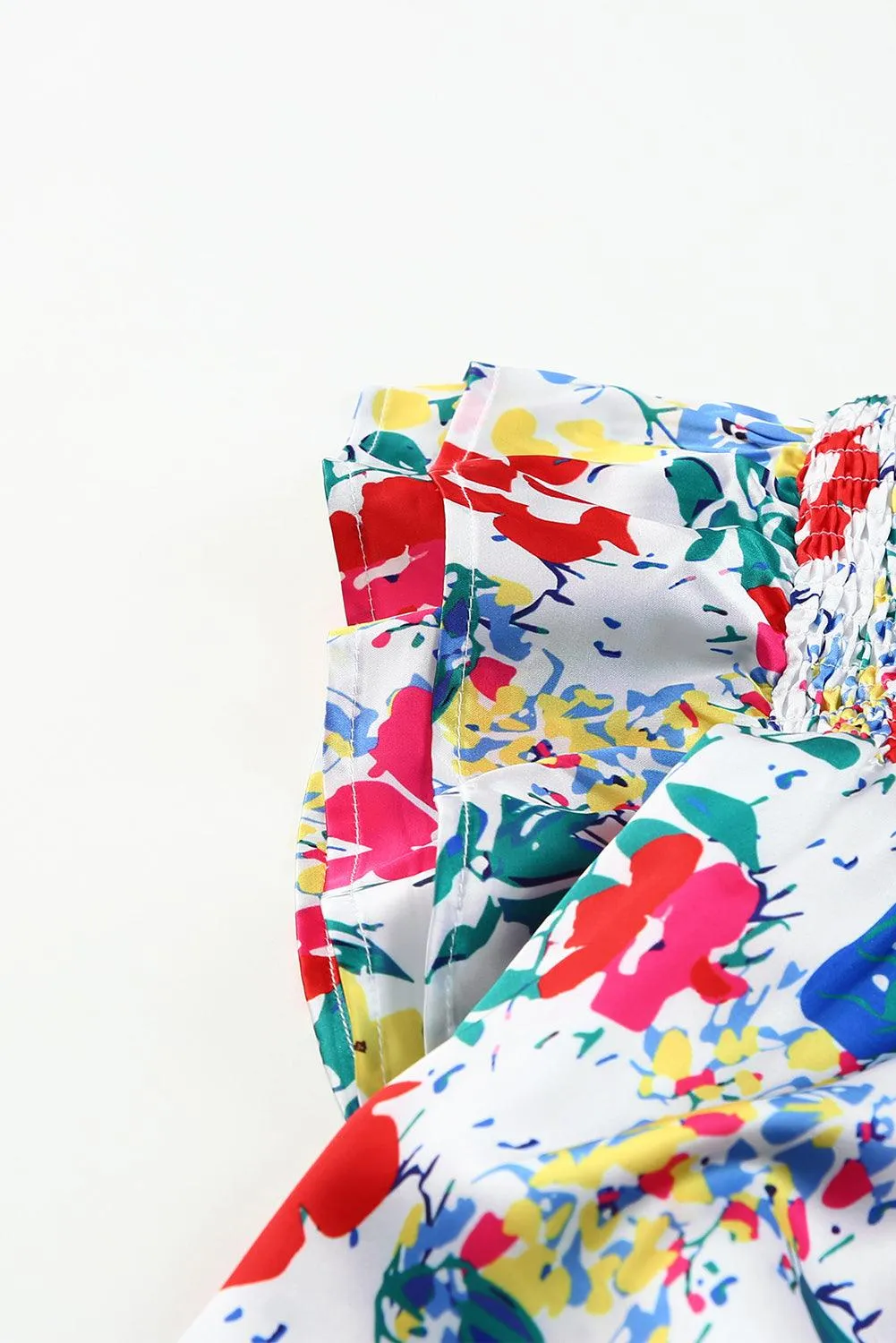 Hazel Blues® | Floral Smocked Flutter Sleeve Blouse