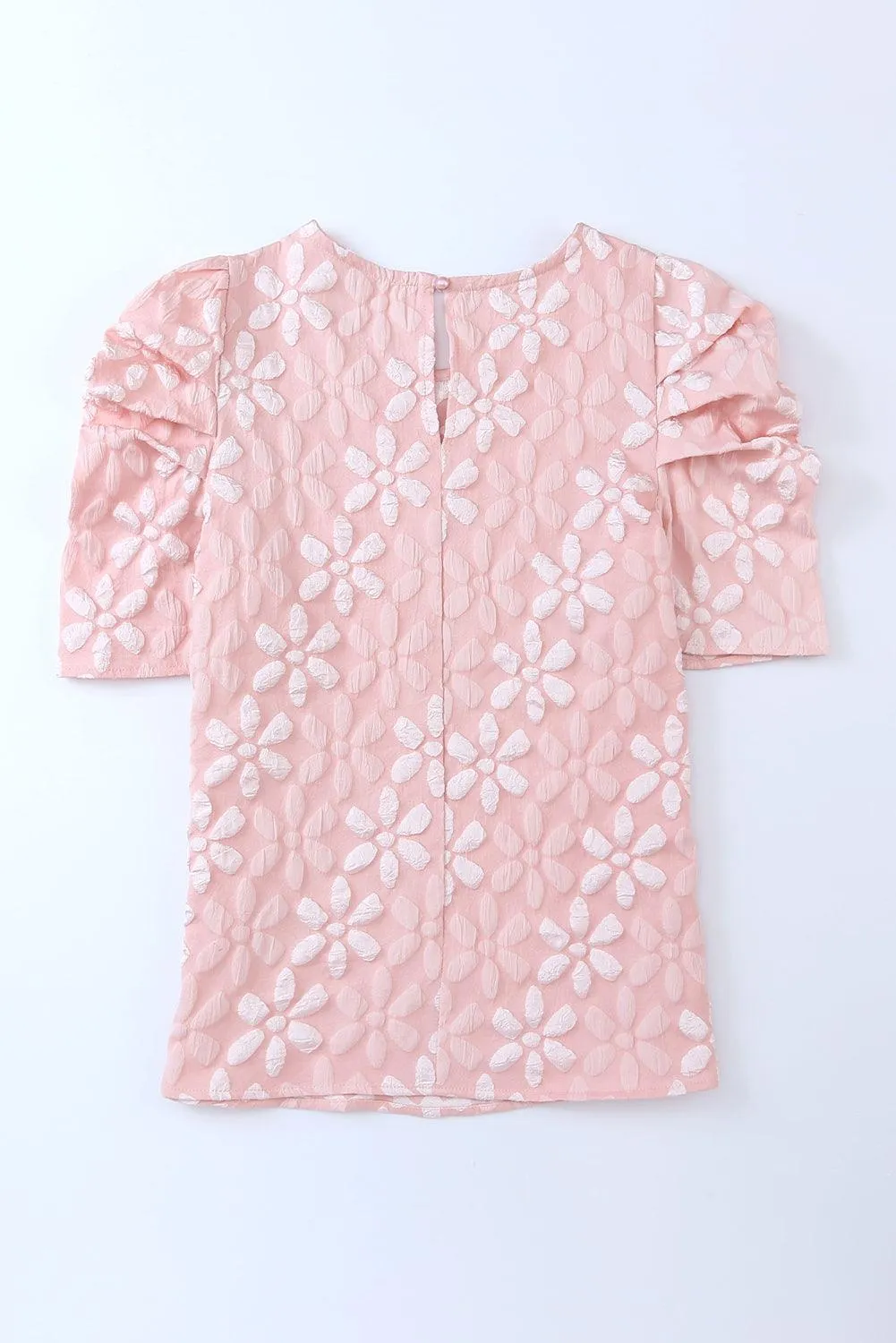 Hazel Blues® |  Puff Sleeve Round Neck Blouse