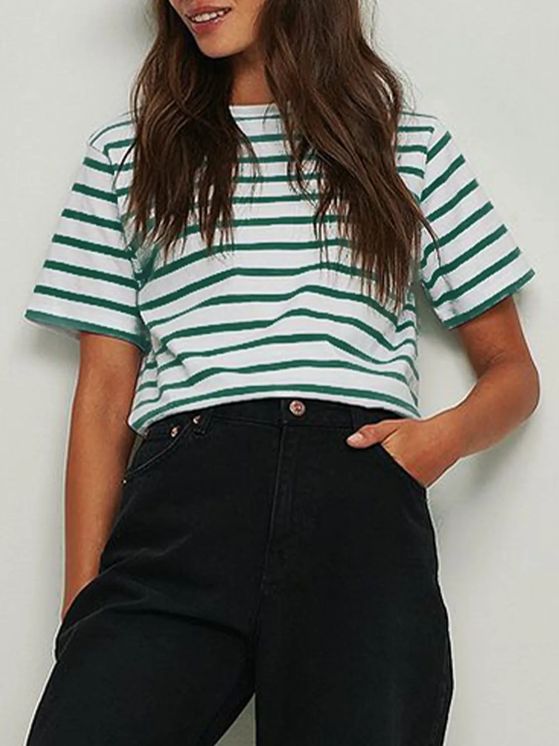Hazel Blues® |  Striped Short Sleeve T-Shirt