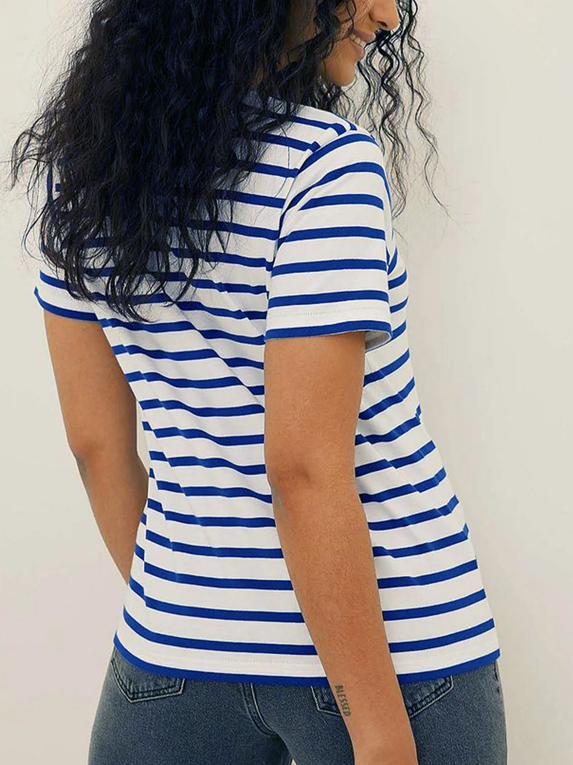 Hazel Blues® |  Striped Short Sleeve T-Shirt