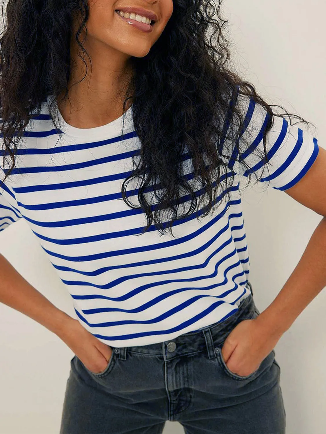 Hazel Blues® |  Striped Short Sleeve T-Shirt