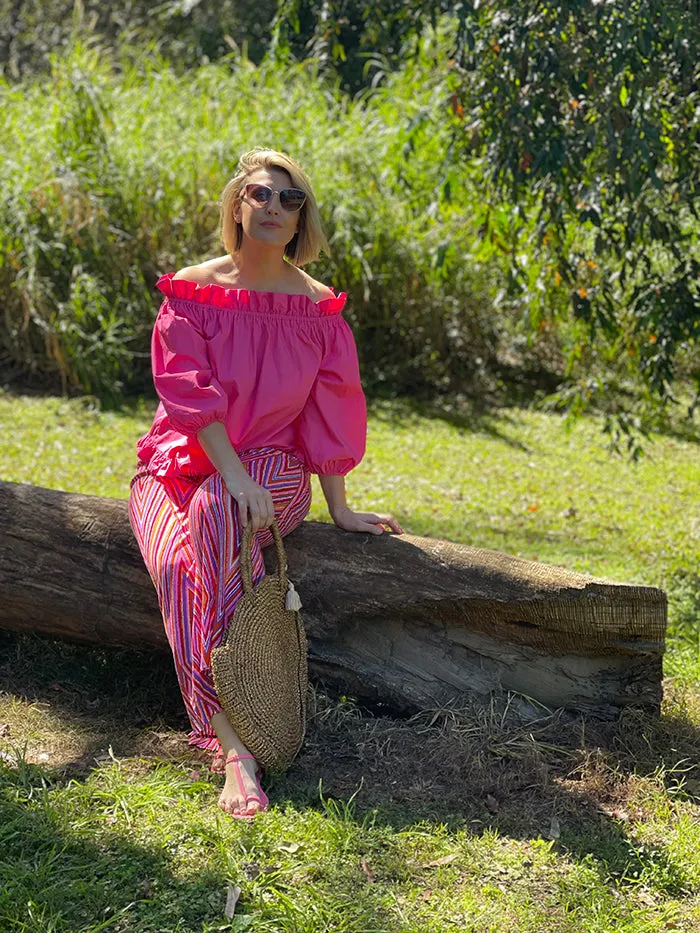 Helena Off the Shoulder Top - Pink