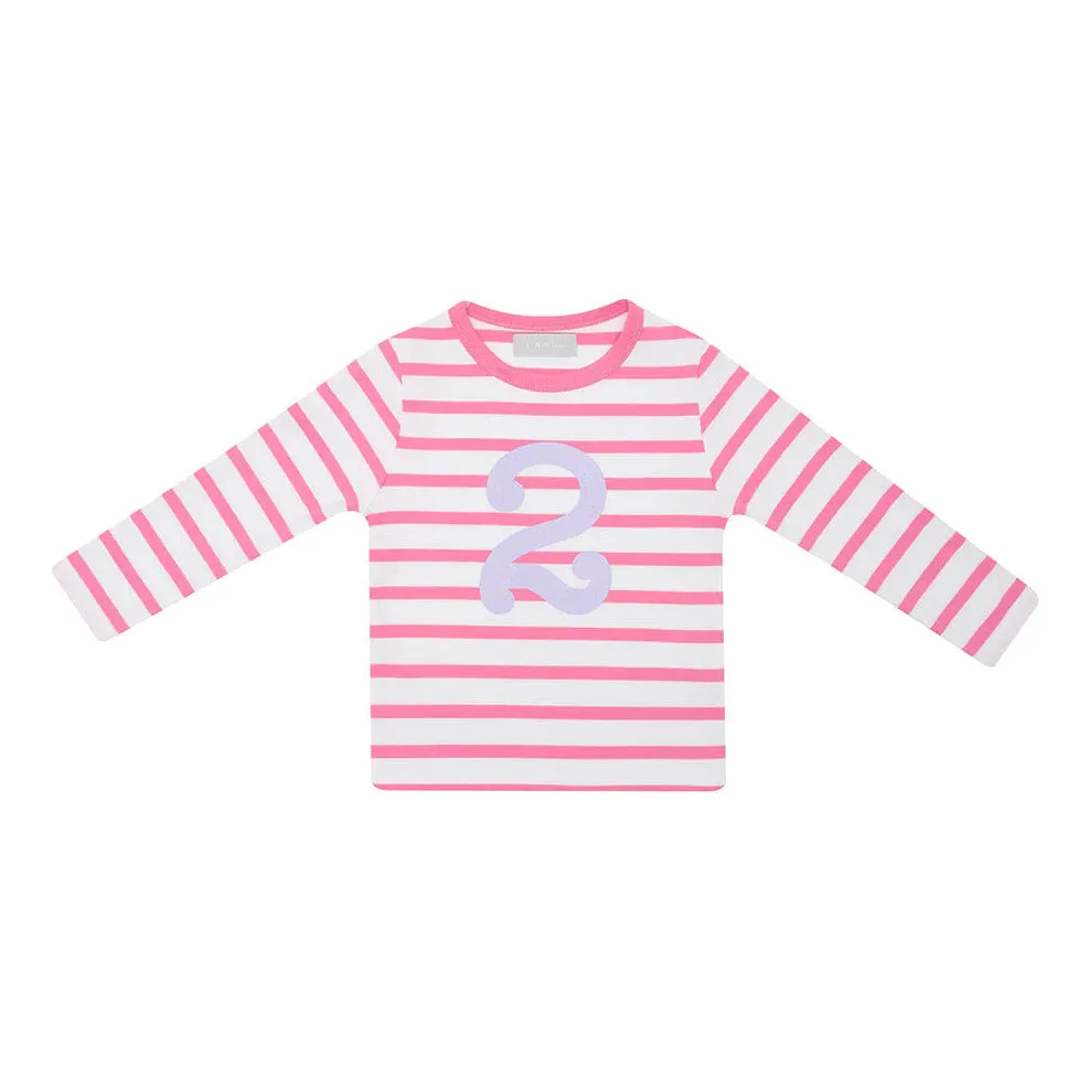 Hot Pink and White Number Tee 1-4
