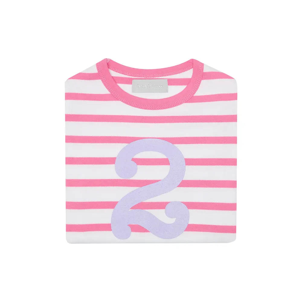 Hot Pink and White Number Tee 1-4