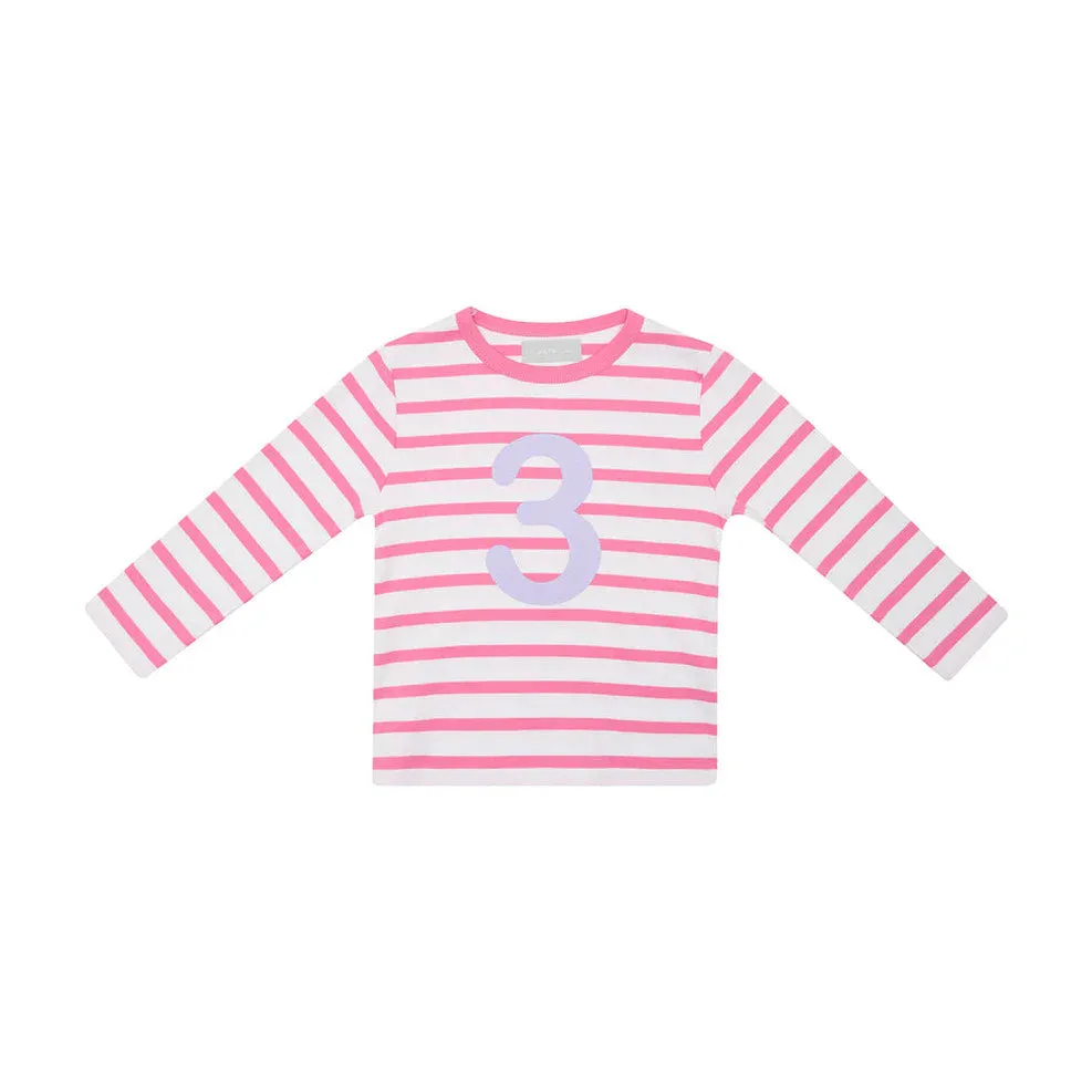 Hot Pink and White Number Tee 1-4