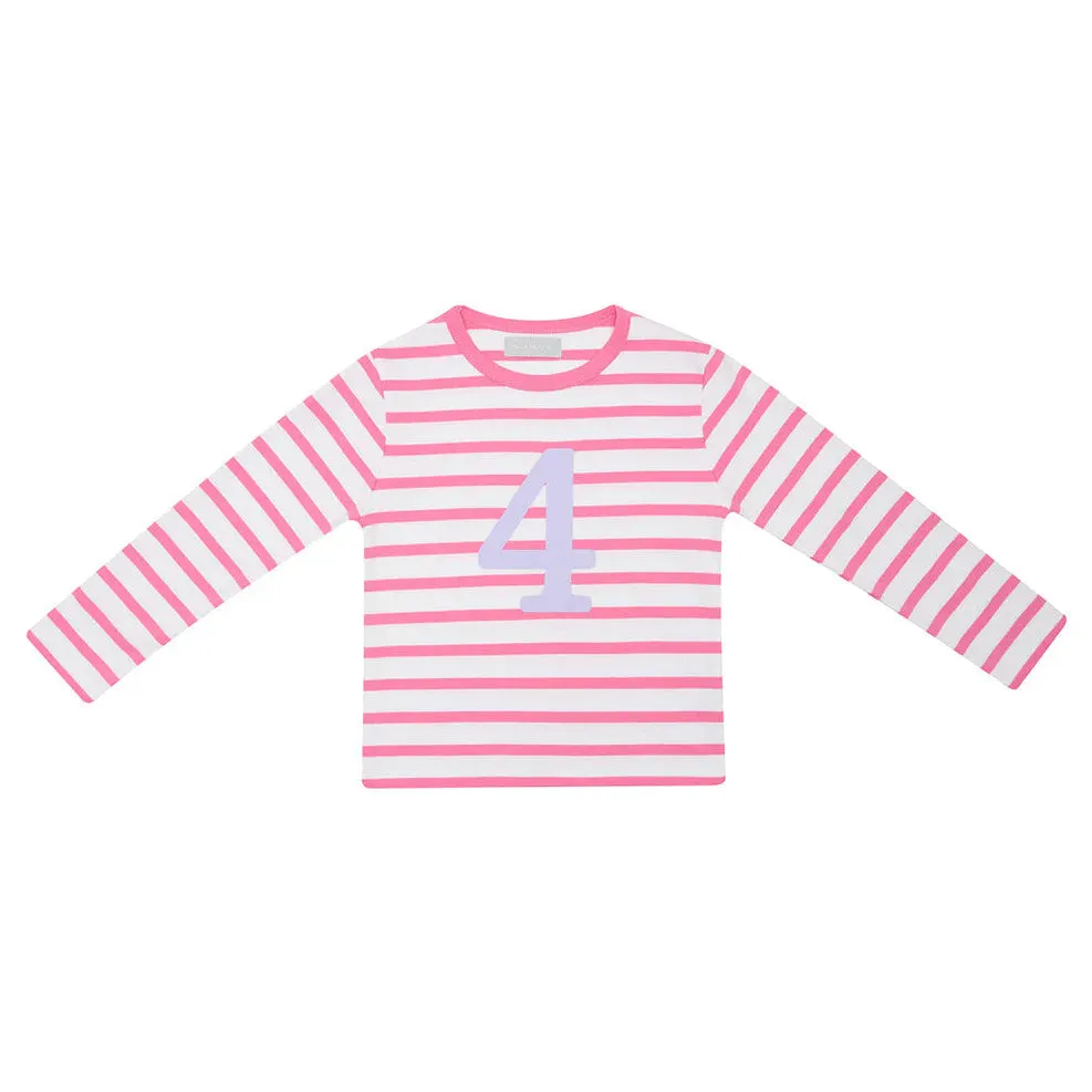Hot Pink and White Number Tee 1-4