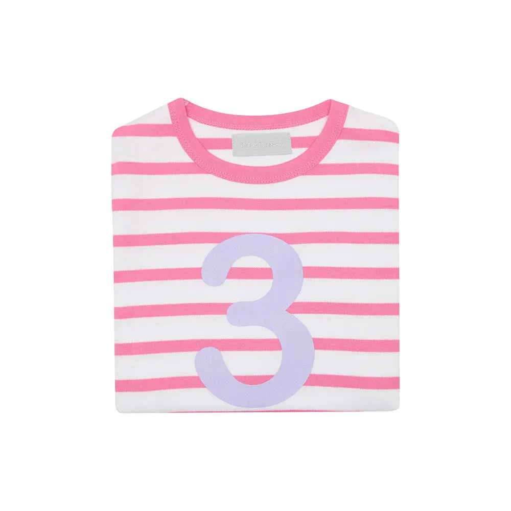 Hot Pink and White Number Tee 1-4