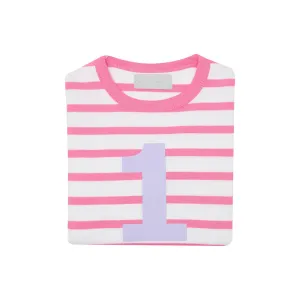 Hot Pink and White Number Tee 1-4