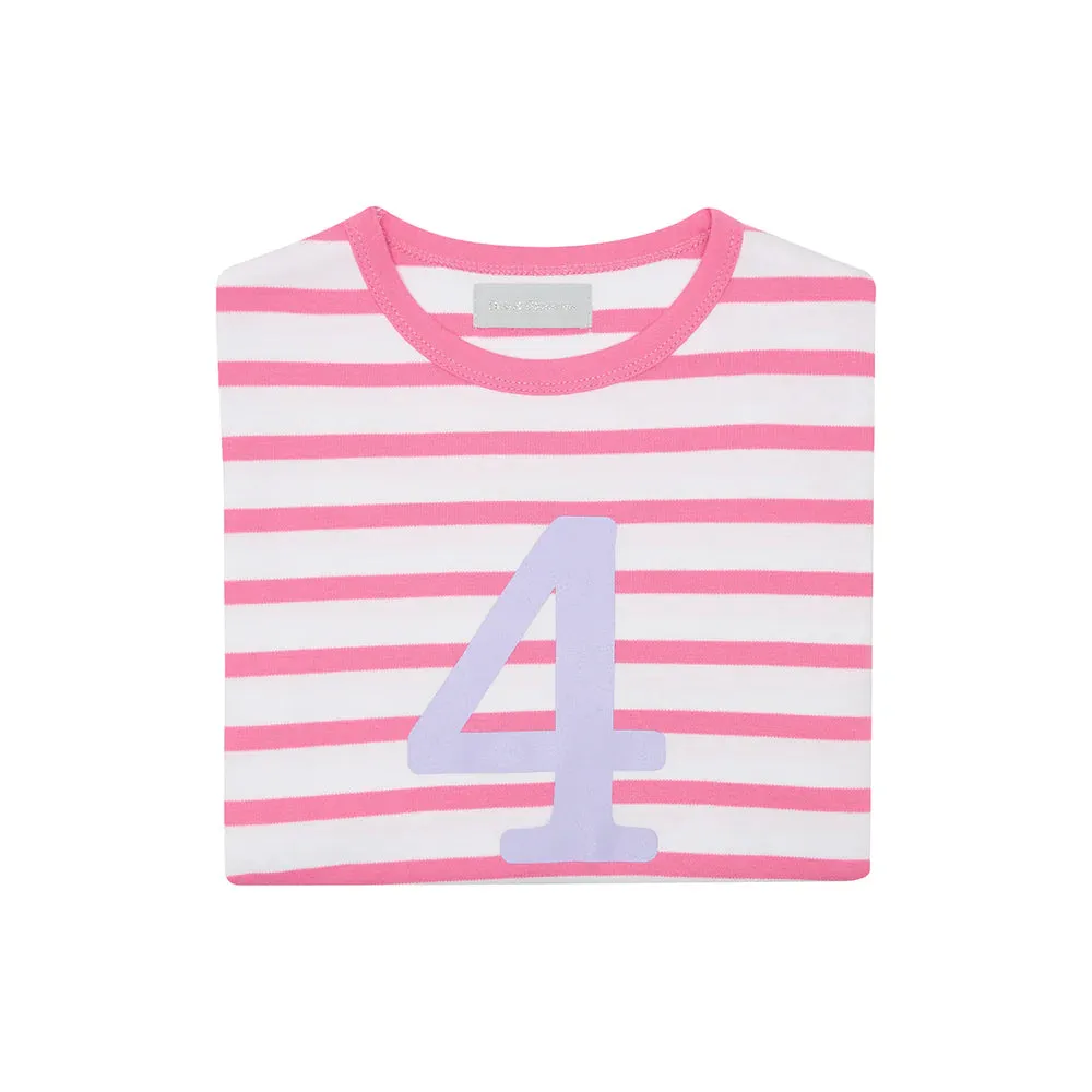 Hot Pink and White Number Tee 1-4