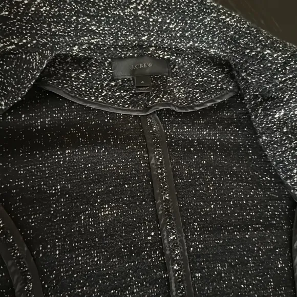 J. Crew Black and White Tweed Moto Jacket black and white New No Tag size 4