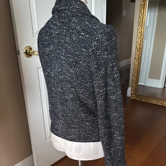 J. Crew Black and White Tweed Moto Jacket black and white New No Tag size 4
