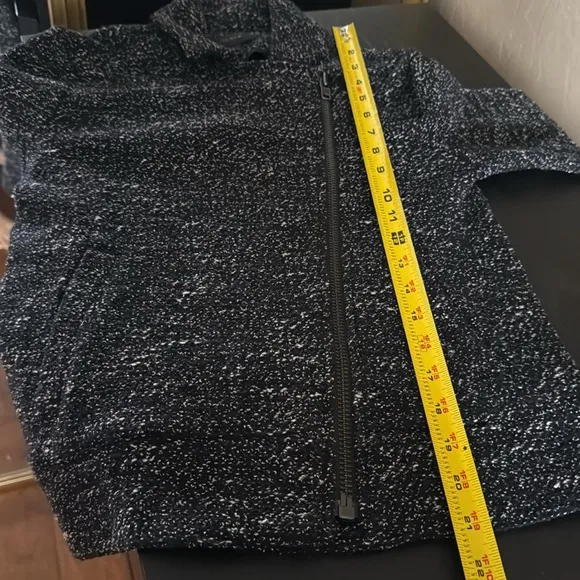 J. Crew Black and White Tweed Moto Jacket black and white New No Tag size 4