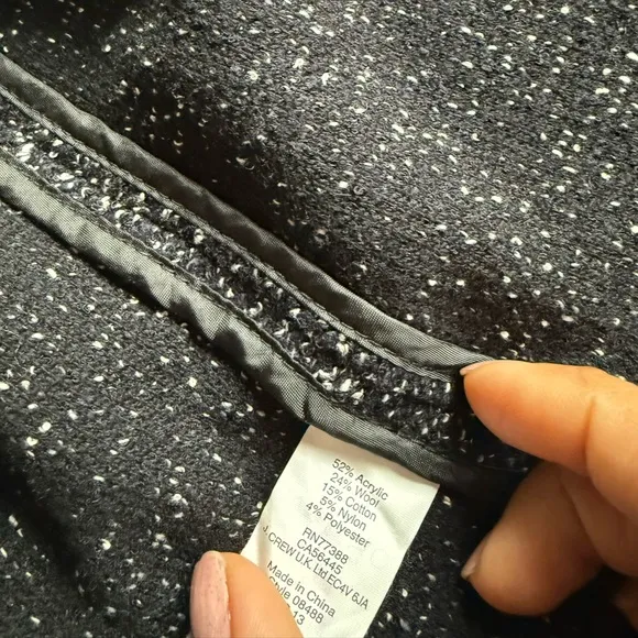 J. Crew Black and White Tweed Moto Jacket black and white New No Tag size 4