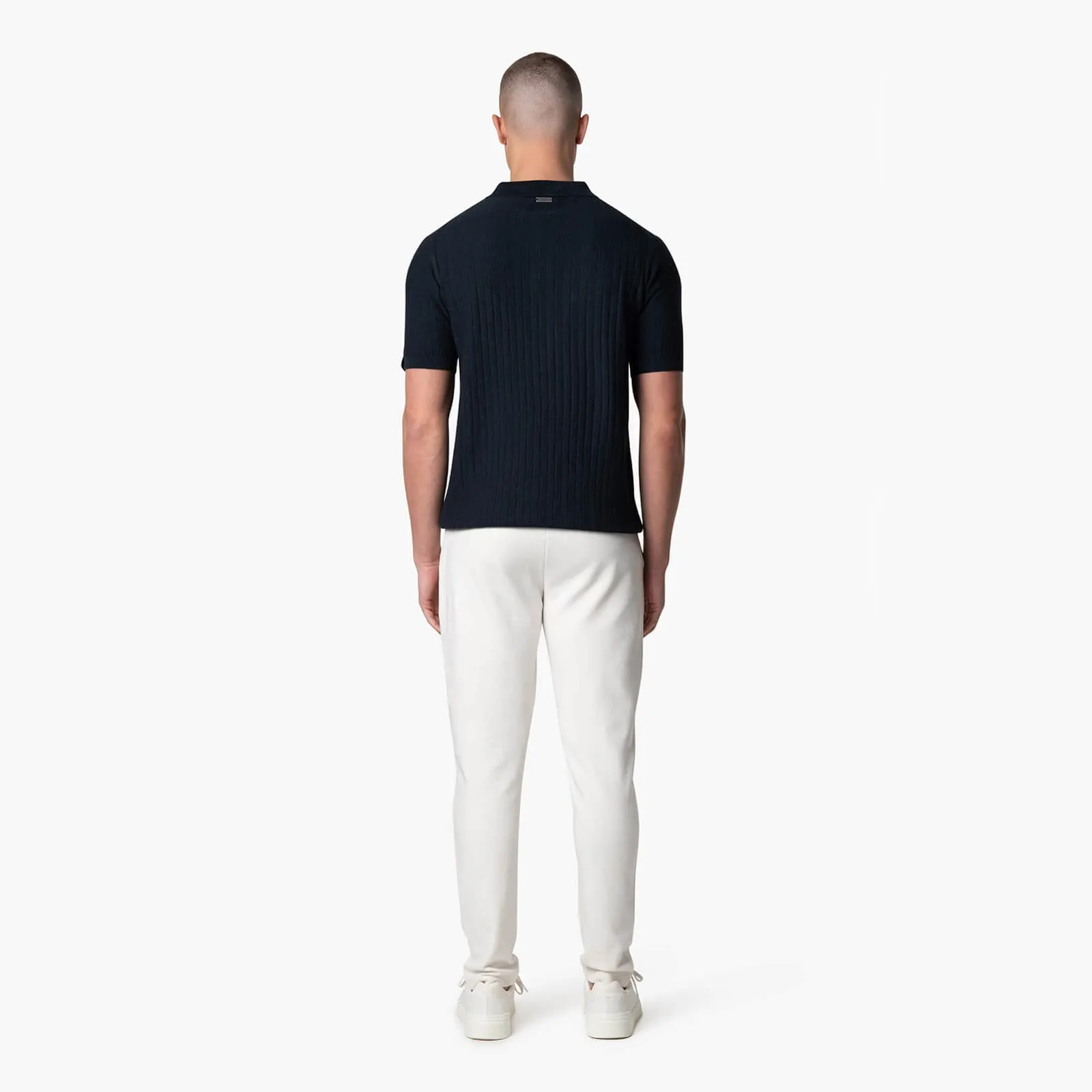 JAY KNITTED POLO | NAVY/OFF WHITE