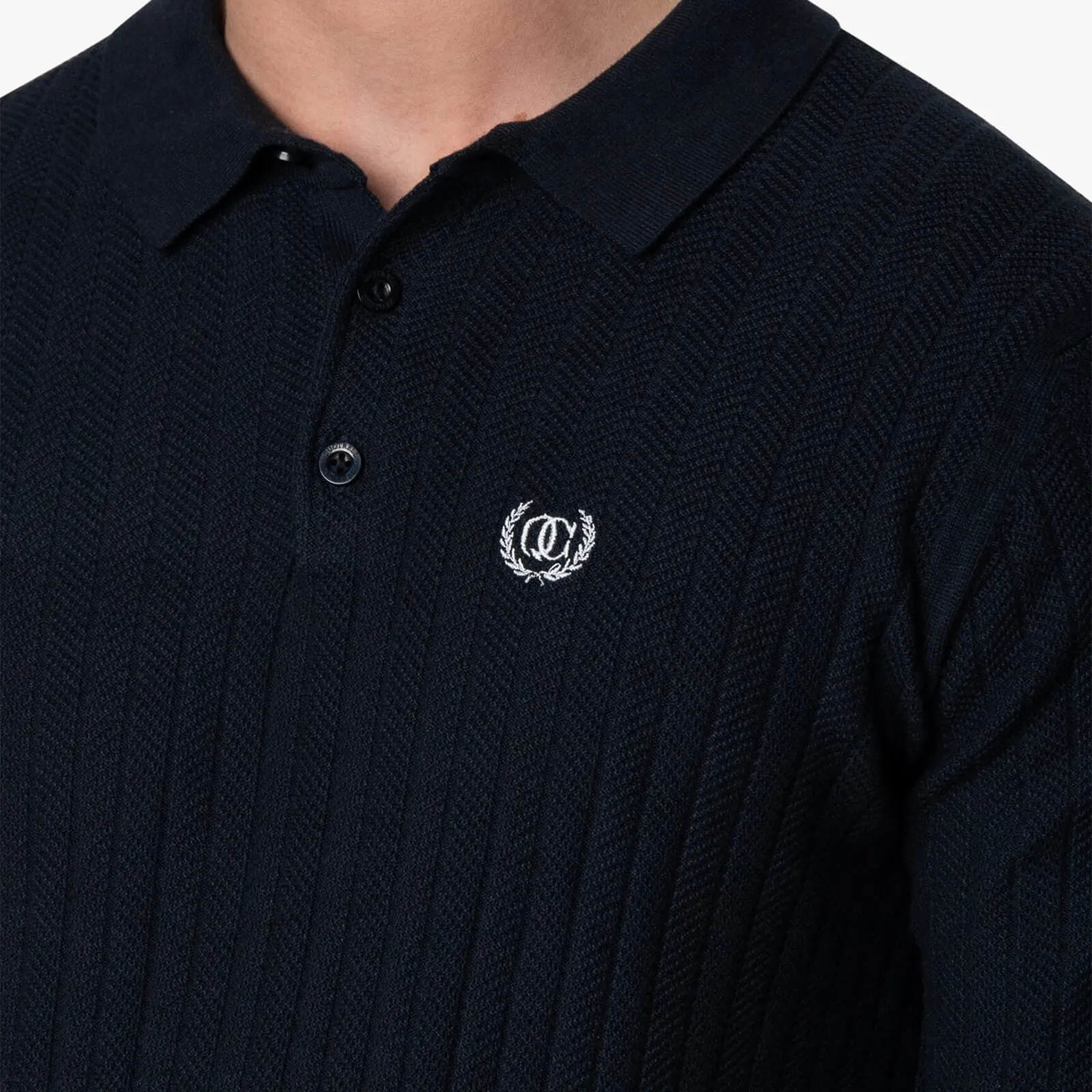 JAY KNITTED POLO | NAVY/OFF WHITE
