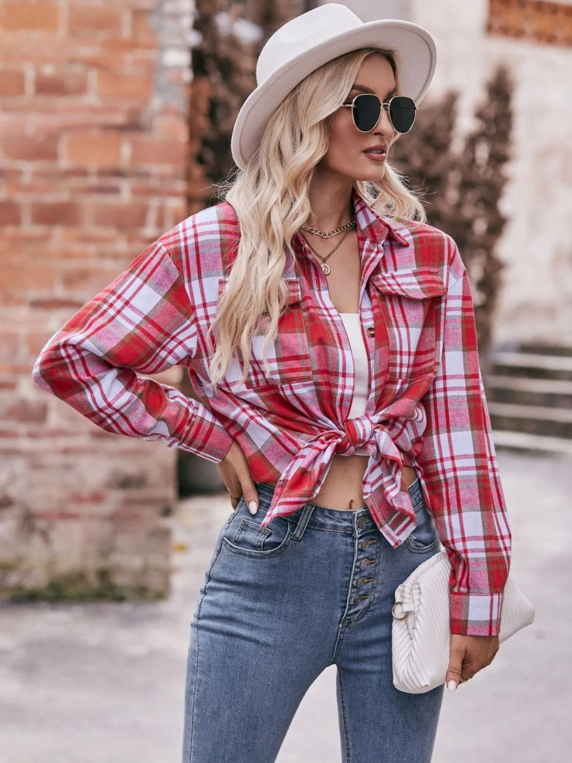 Jessica Plaid Dropped Shoulder Shirt