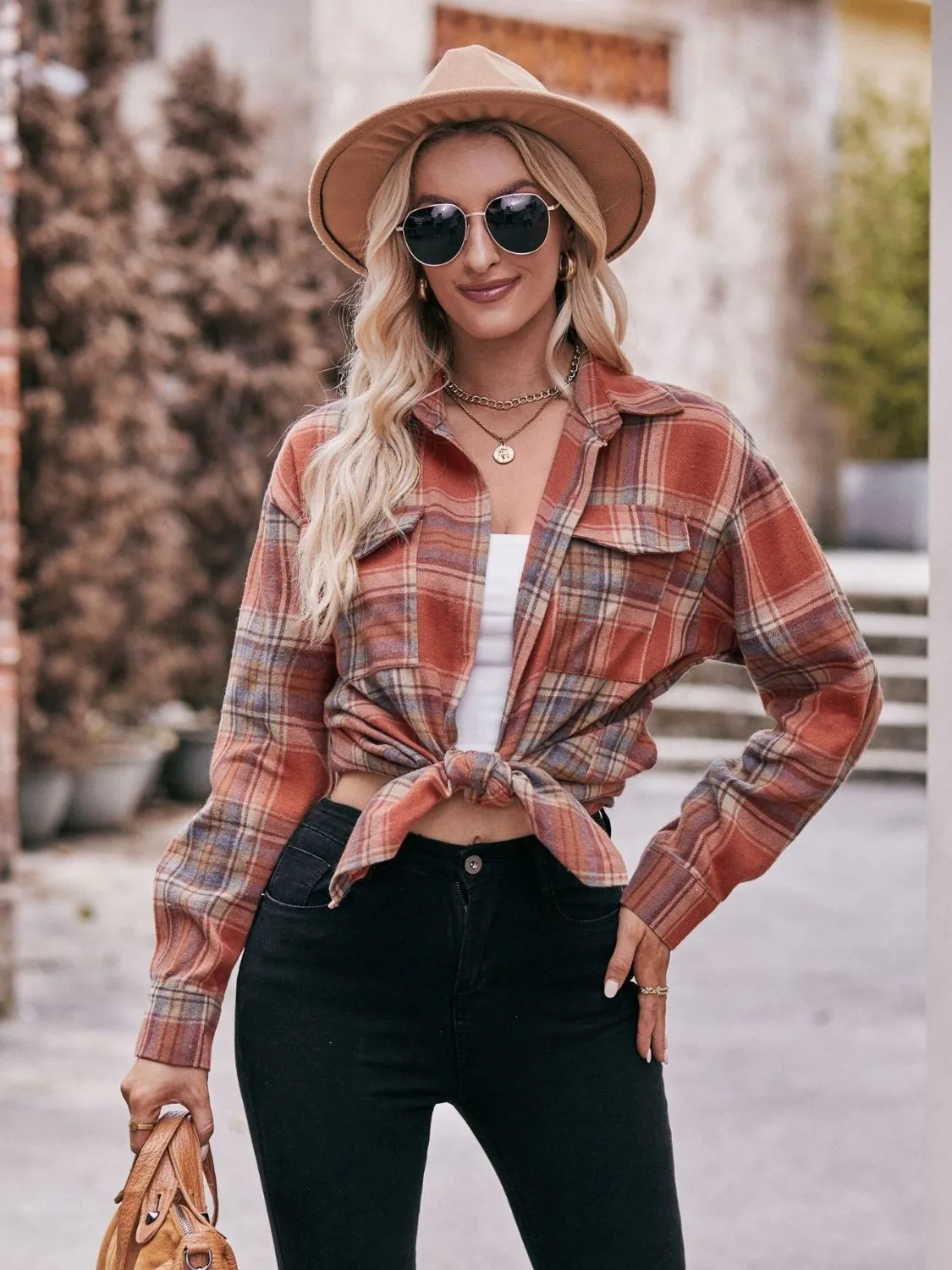 Jessica Plaid Dropped Shoulder Shirt