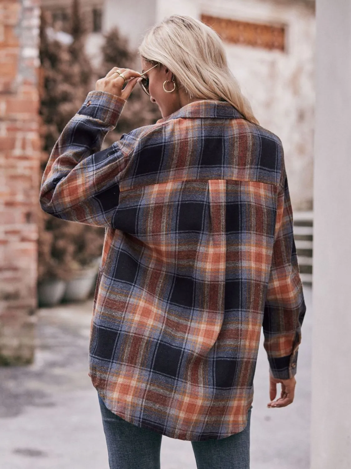 Jessica Plaid Dropped Shoulder Shirt