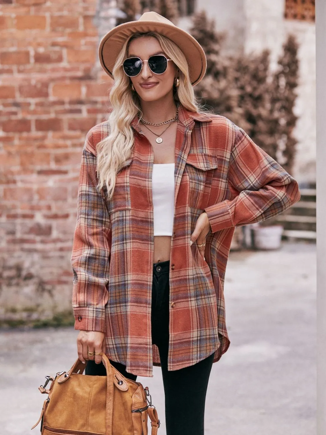 Jessica Plaid Dropped Shoulder Shirt